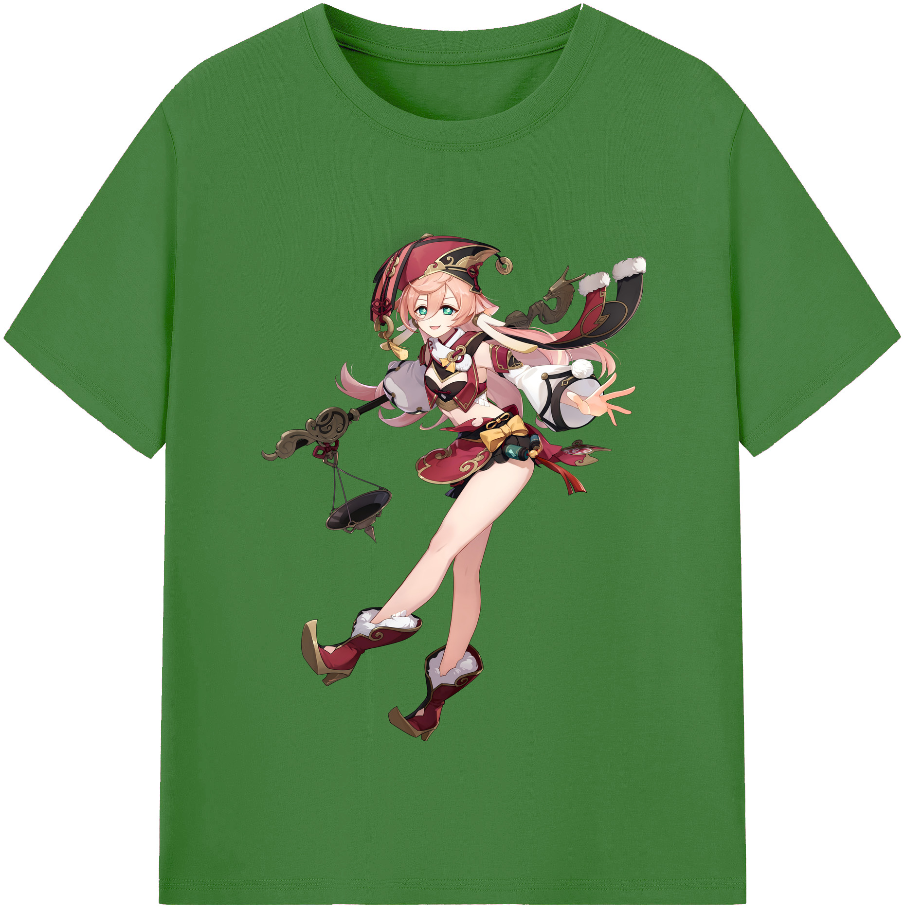 げんし神 ヤンフェイ genshin Yanfei レディースカジュアルプリントTシャツ（綿100％）